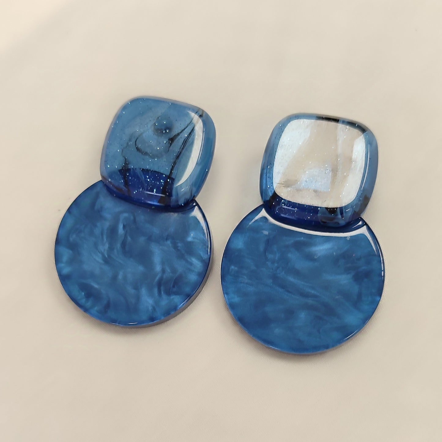 Pendientes Tipo Nacar Azul