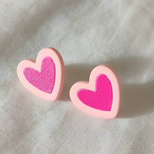 Pendientes Corazón Rosa