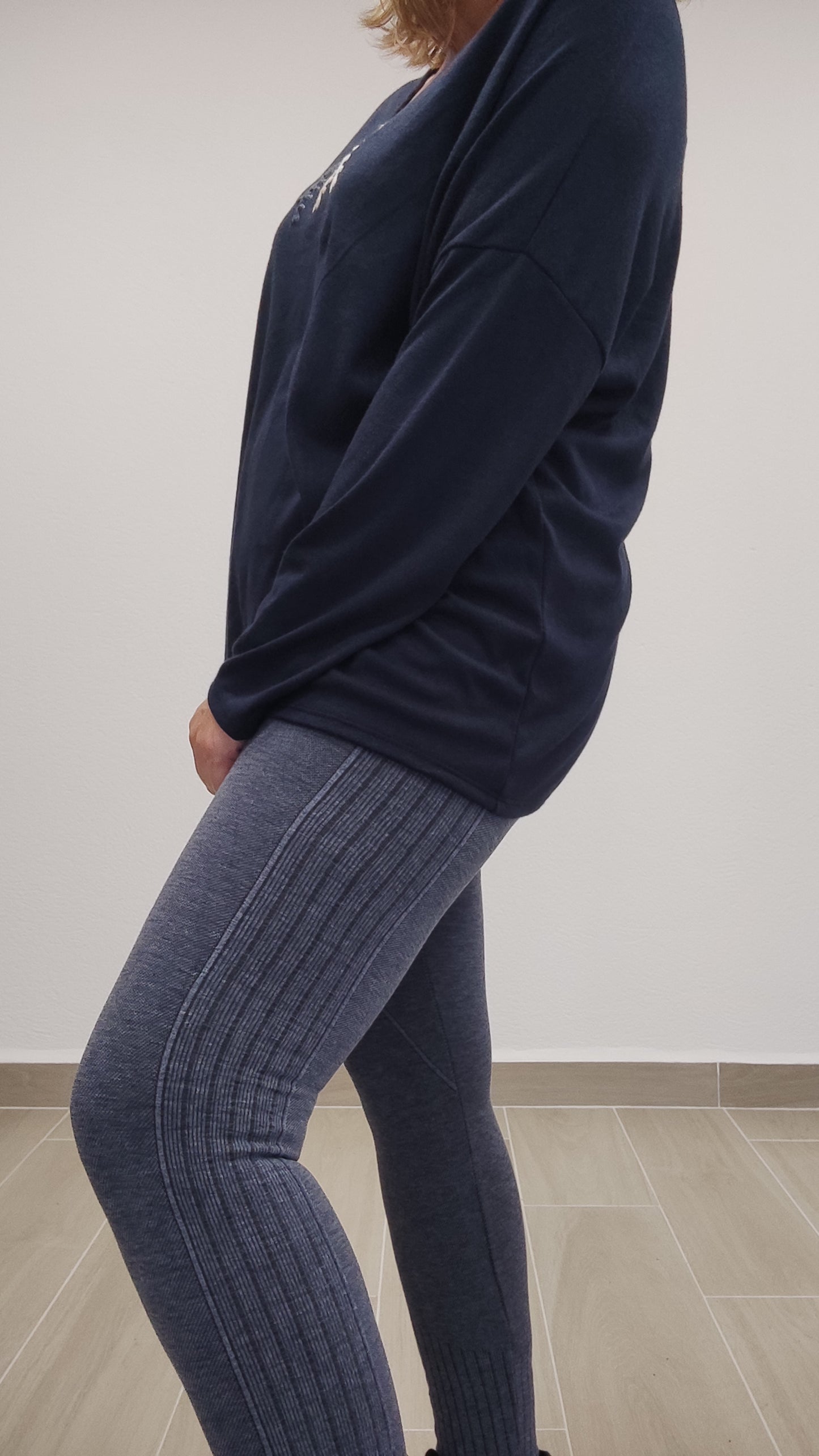 Leggins Canalé Azul Vaquero con pelito