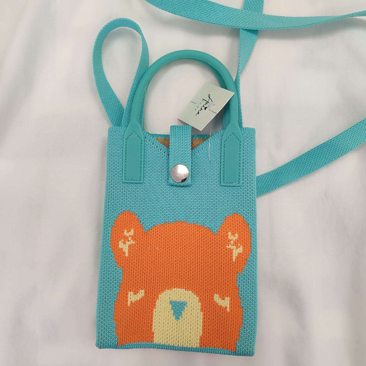 Mini bolso tote osito turquesa