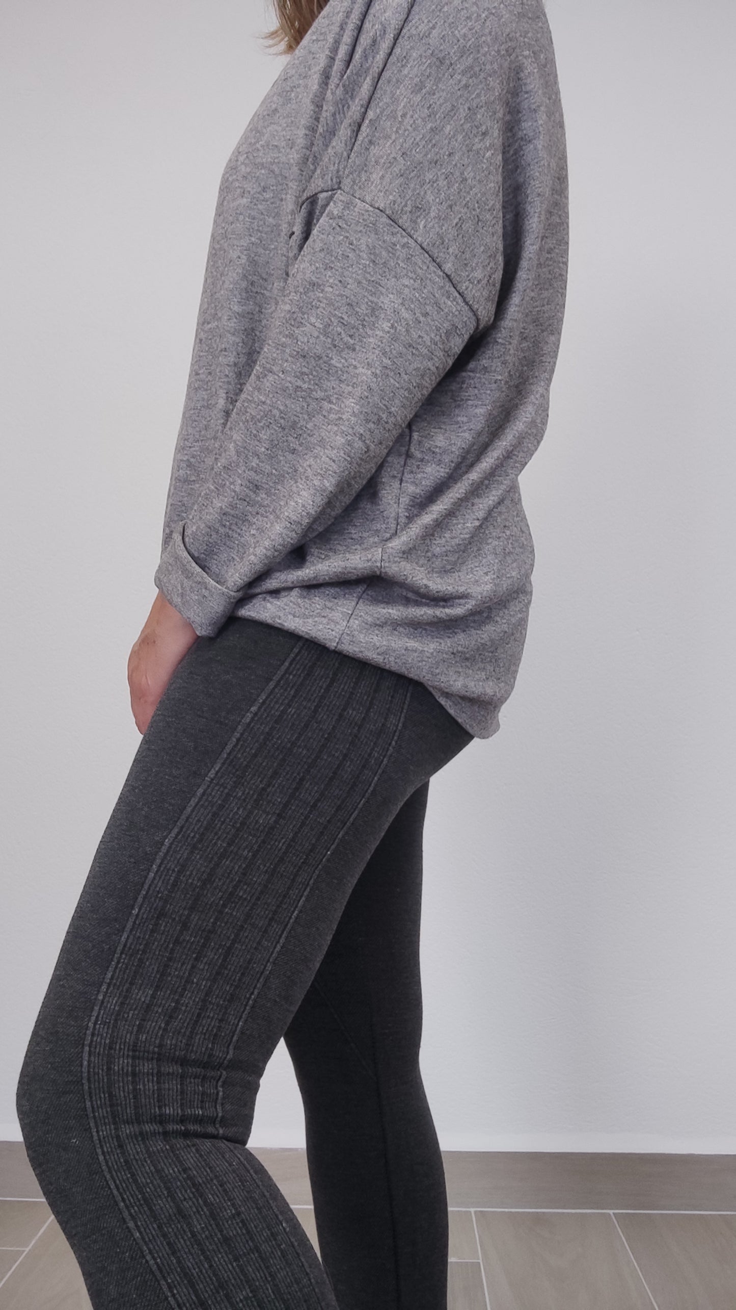 Leggins Canalé con pelito Gris